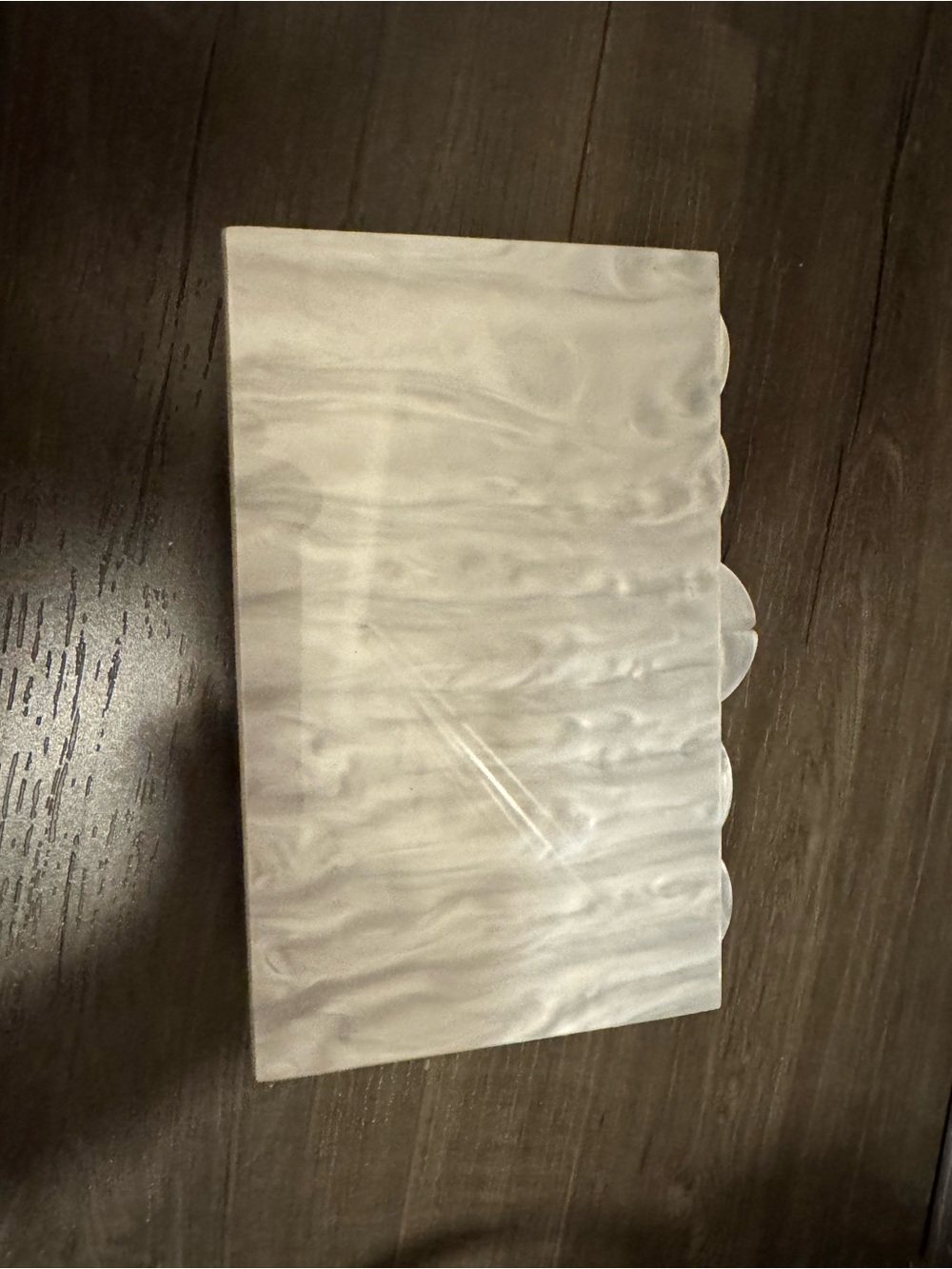 Agua Bendita Pearlescent White Evening Clutch
